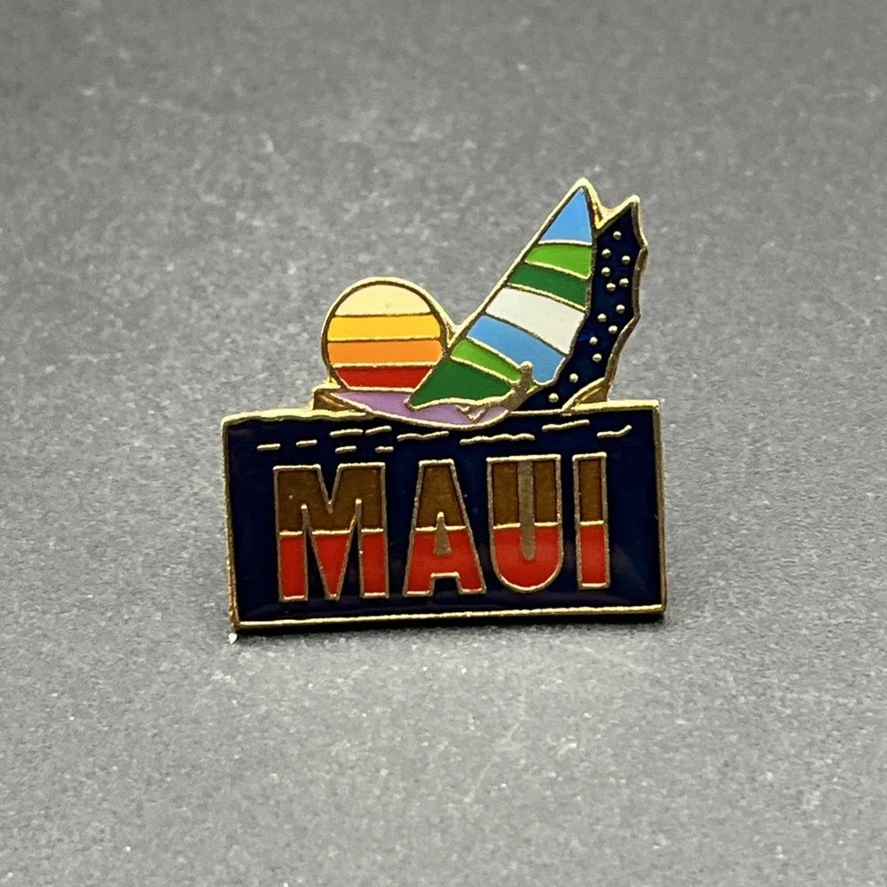 Maui Hawaii Sunset Ocean Water Lapel Hat Pin‎